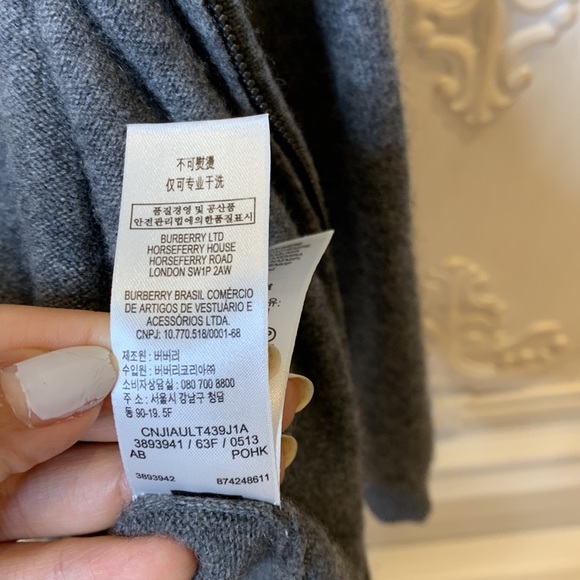 Burberry kids toddler cashmere grey zip up with hood size 3 - Picture 10 of 10